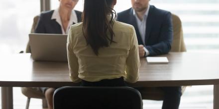 Picture of two interviewers with a candidate