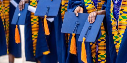 African University graducation cap and gown