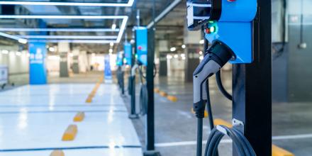 Electric car charging station for charge EV battery.