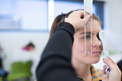 UTS Orthoptics student testing eyesight