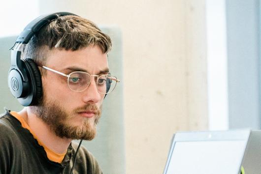 student at computer