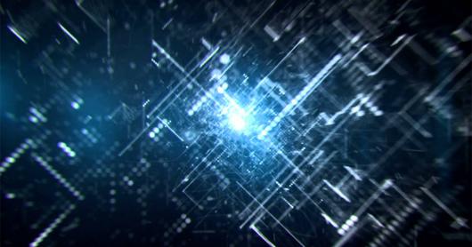 blue light shining through an abstract circuit