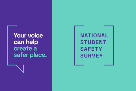 NSSS logo with copy that reads your voice can help create a safer place