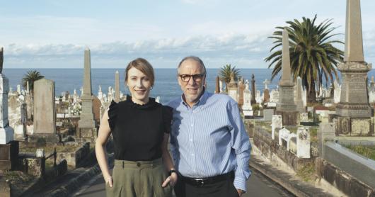 Rachel Menzies and Ross Menzies in Waverley Cemetery