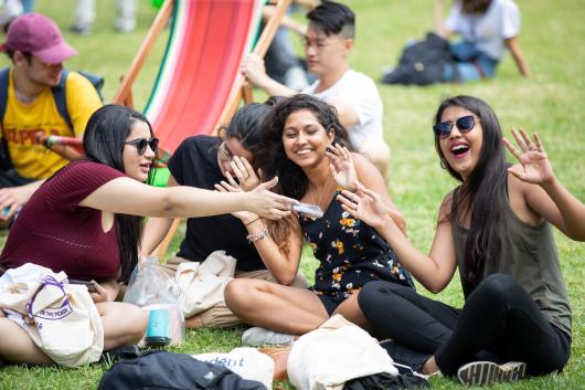 Friends on Alumni Green