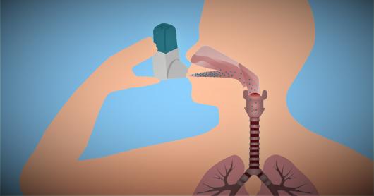 inhaler with lung diagram