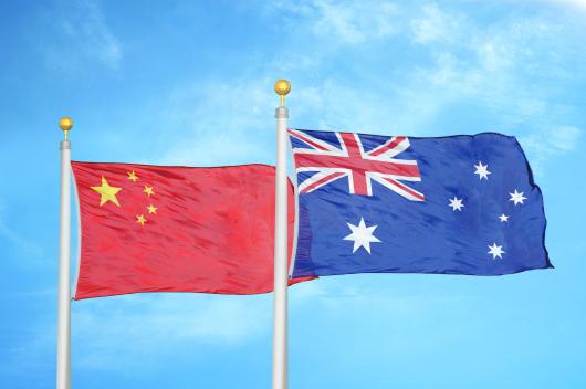 China and Australia flags