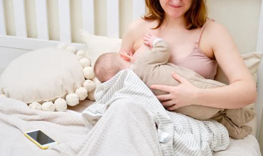 Woman breastfeeding her baby