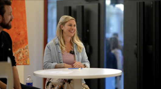 Michelle Klein being interviewed at UTS Startups Confessions