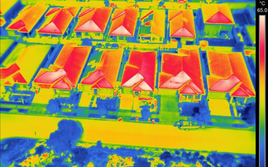 An infrared heat image of a suburban street. Sebastian Pfautsch/Western Sydney University