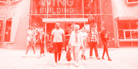 Students walking in front of UTS Business School building