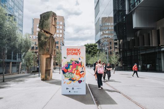 UTS Goods Line with SXSW Sydney poster