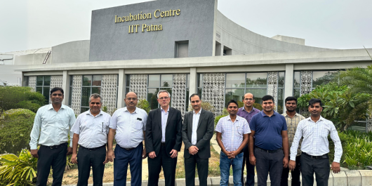 UTS and IITP academics standing outside of the IITP Incubation Centre.