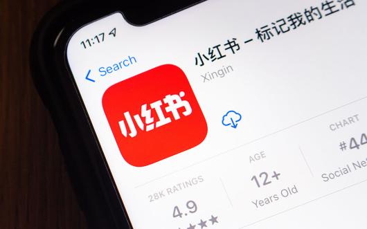 Chinese social media and e-commerce platform Xiaohongshu (Xingin app, also known as Little Red Book, or simply Redbook) in App Store on iPhone. Picture by Koshiro/Adobe Stock