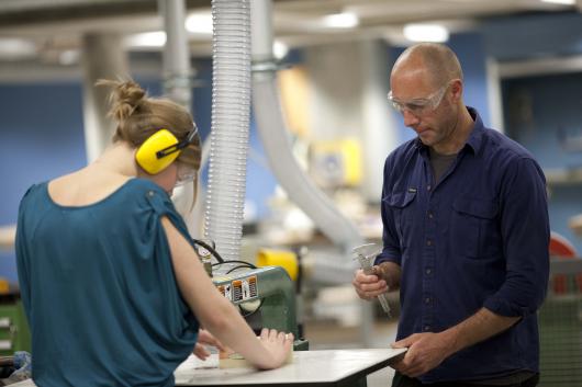 Students working in the Fabrication Workshop