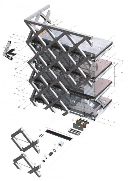 DAB Student Project: Advanced Architectural Construction, by Dominika Duchna, Brendeland Kirstoffersen, Grace Dwyer, Remmy Miles, Jessica Lack & Ella Dunne