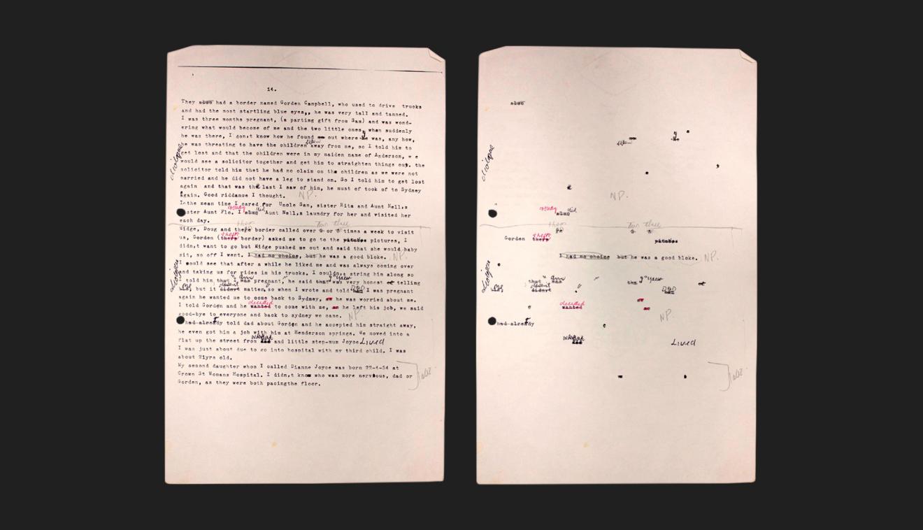 DAB Staff Project: Surfacing the Page: Ruby Langford Ginibi Papers, by Jacquie Kasunic & Kate Sweetapple