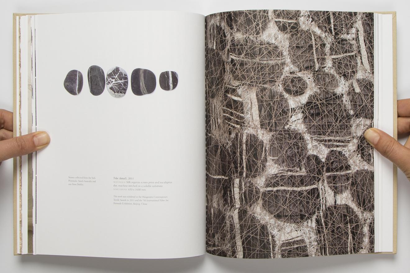 Drawn Threads book, showcasing a DAB staff project, Lace Narrative Monograph