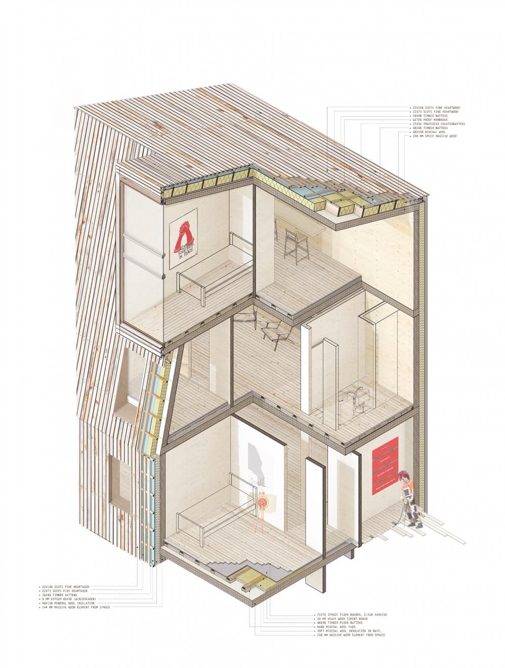 DAB Student Project: Advanced Architectural Construction, by Dominika Duchna, Brendeland Kirstoffersen, Grace Dwyer, Remmy Miles, Jessica Lack & Ella Dunne