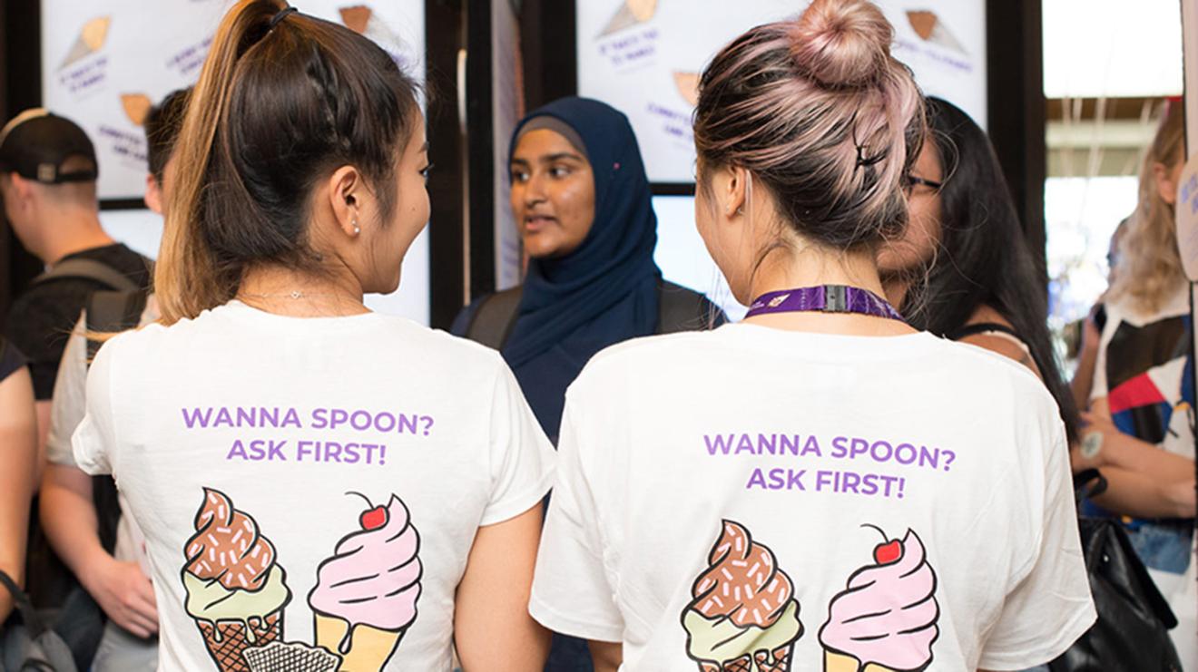 T-shirts with "wanna spoon? ask first"