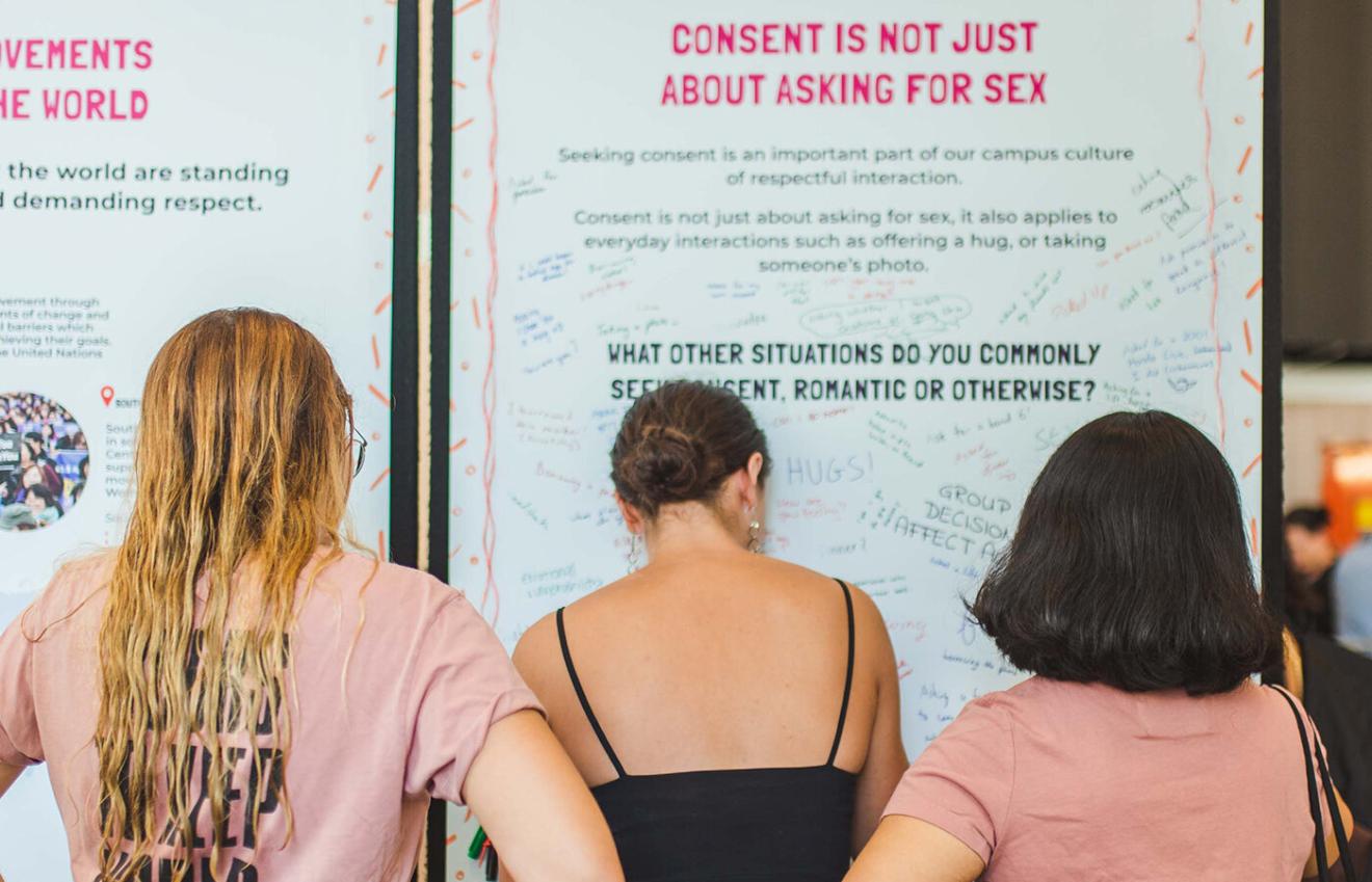 Women contributing to consent matters ideas wall