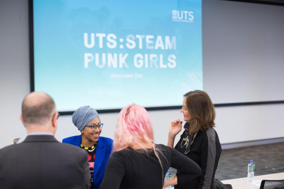 STEAMpunk Girls presenting at showcase