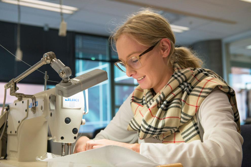 DAB Spaces, Sewing Workshop, Student using sewing machine