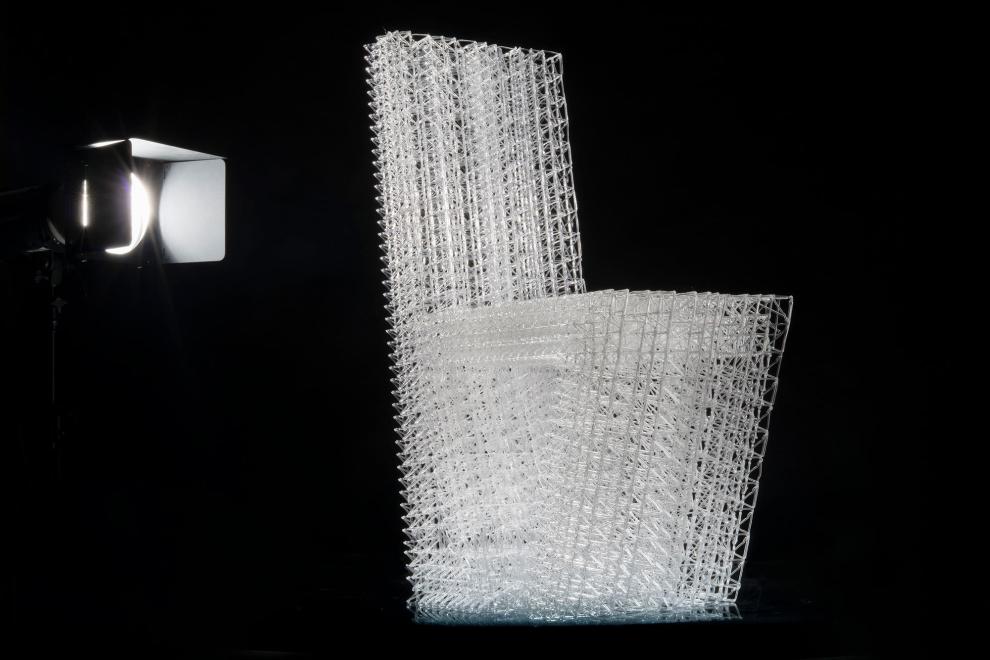 3D chair located in the DAB studio space.