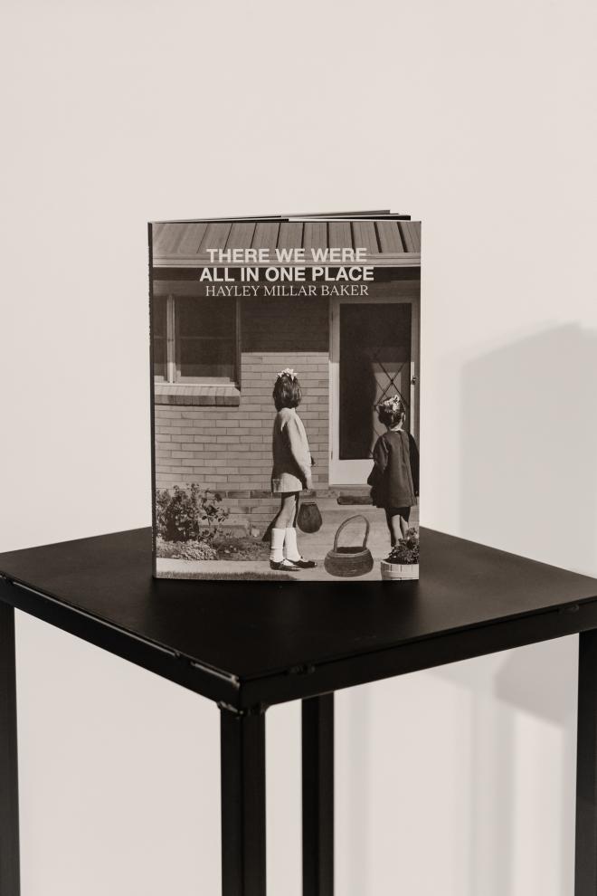 Installation of black and white photographs 