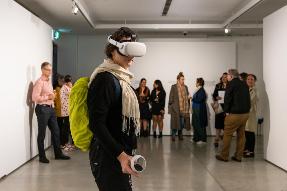 A person using a VR headset