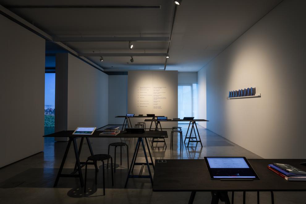 A reading room in a gallery