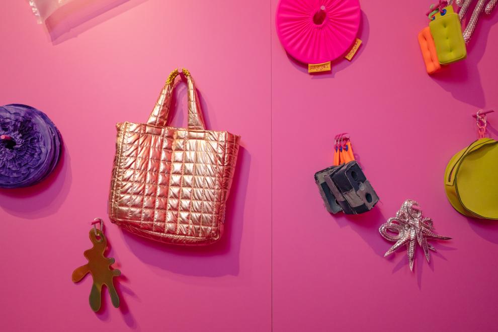 Bags and accessories in a shop