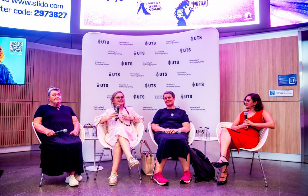 Uncensored panellists Sara Kowal, Gloria Larman, Frances Drake, Penny Crofts and moderator Jaya Dadwal