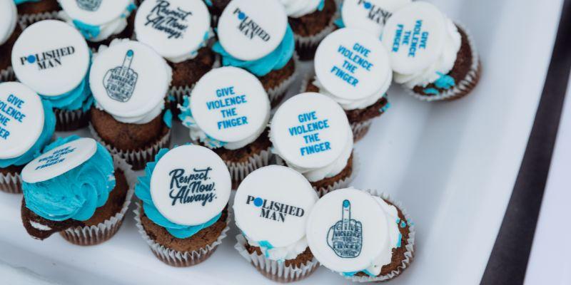 Polished Man branded cupcakes