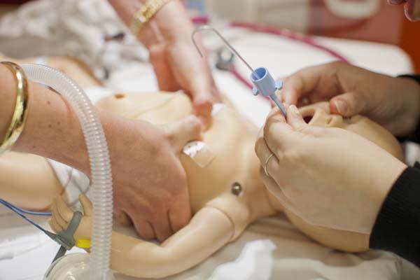 Intubation of a baby