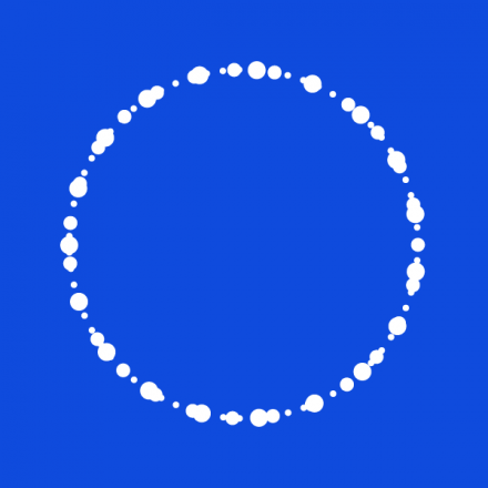 blue back ground white circle 