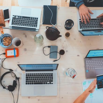 Working at desk