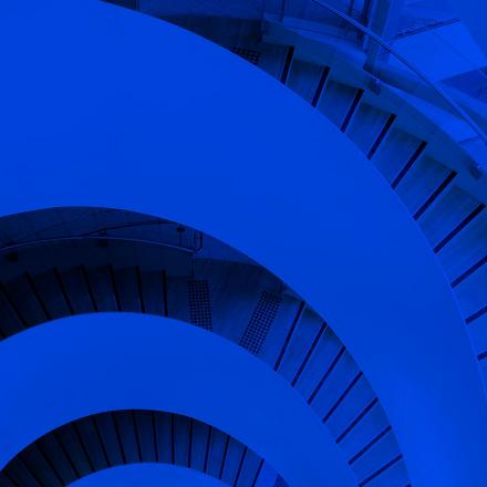 blue stairs tile