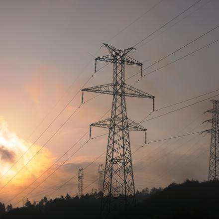 Electricity tower sunset