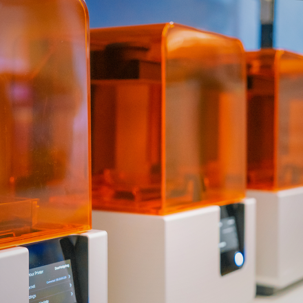 Image of Formlabs machines on shelf