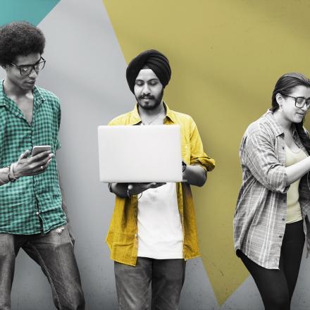 People on devices