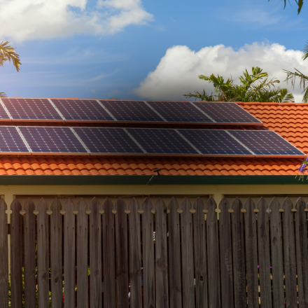 Australian roof with solar panels