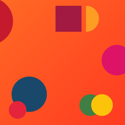 Global Goals Month shapes on orange background