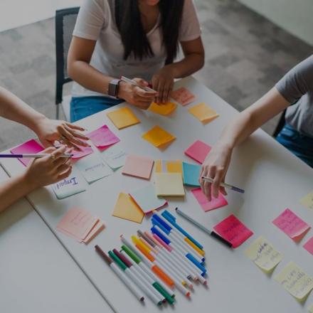 Students brainstorming