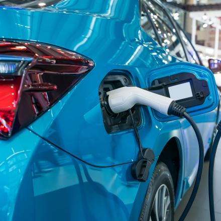 EV vehicle being charged