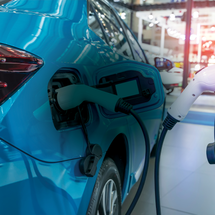 EV vehicle being charged