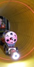 Robot in a pipe sensing the pipe condition
