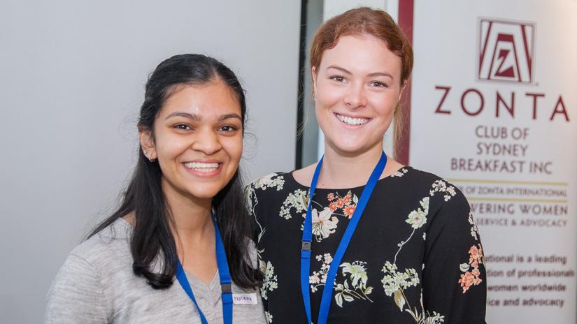 Pratiksha and Emily at the 2017 Zonta Award breakfast