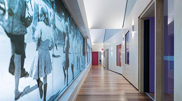 Blackfriars Children's Centre interior with archival photograph