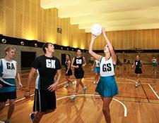 A game underway in the Ross Milbourne Sports Hall